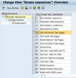 SAP IMG - MM Screens Sequence Customizing