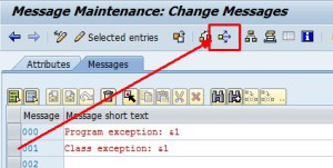 Exception messages in SE91